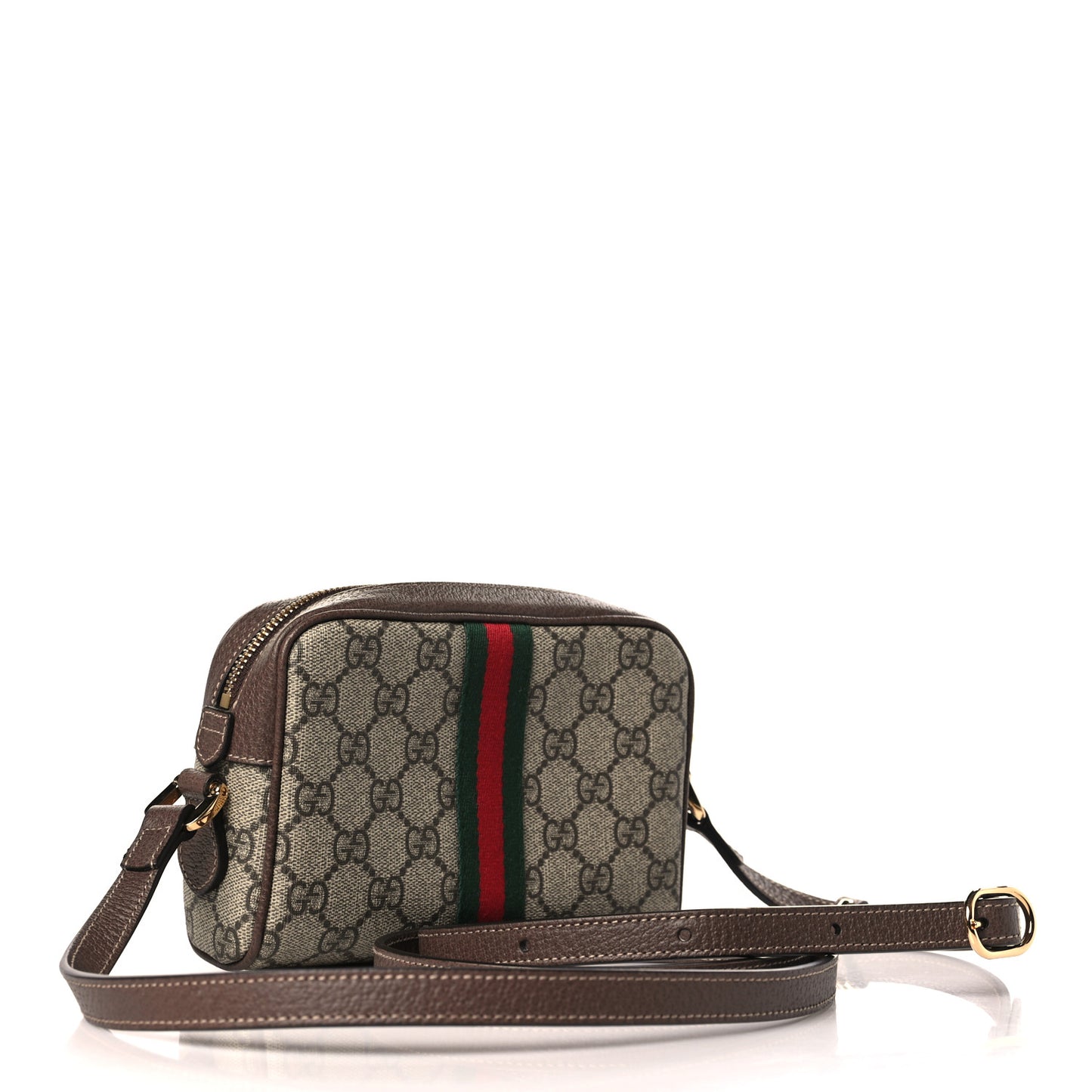 GG Supreme Monogram Web Mini Ophidia Shoulder Bag Brown