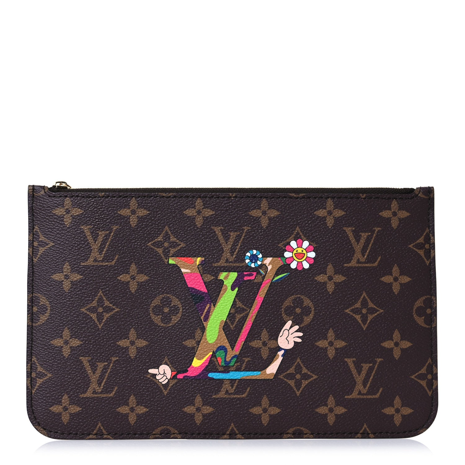 Louis Vuitton LV X TM Monogram Flowers Neverfull Pochette 1 of 8