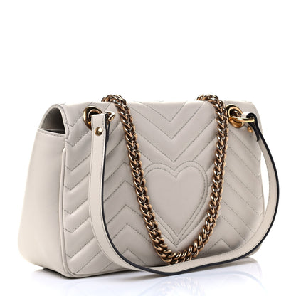 Gucci Calfskin Matelasse Small GG Marmont Shoulder Bag White 2 of 4