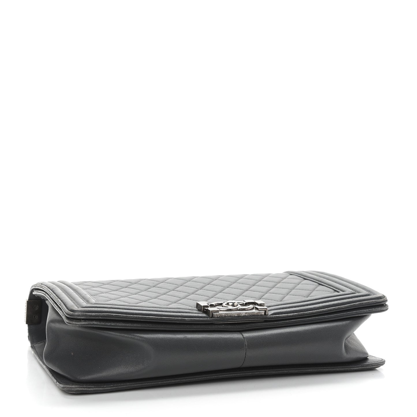 Lambskin Quilted New Medium Boy Flap Grey