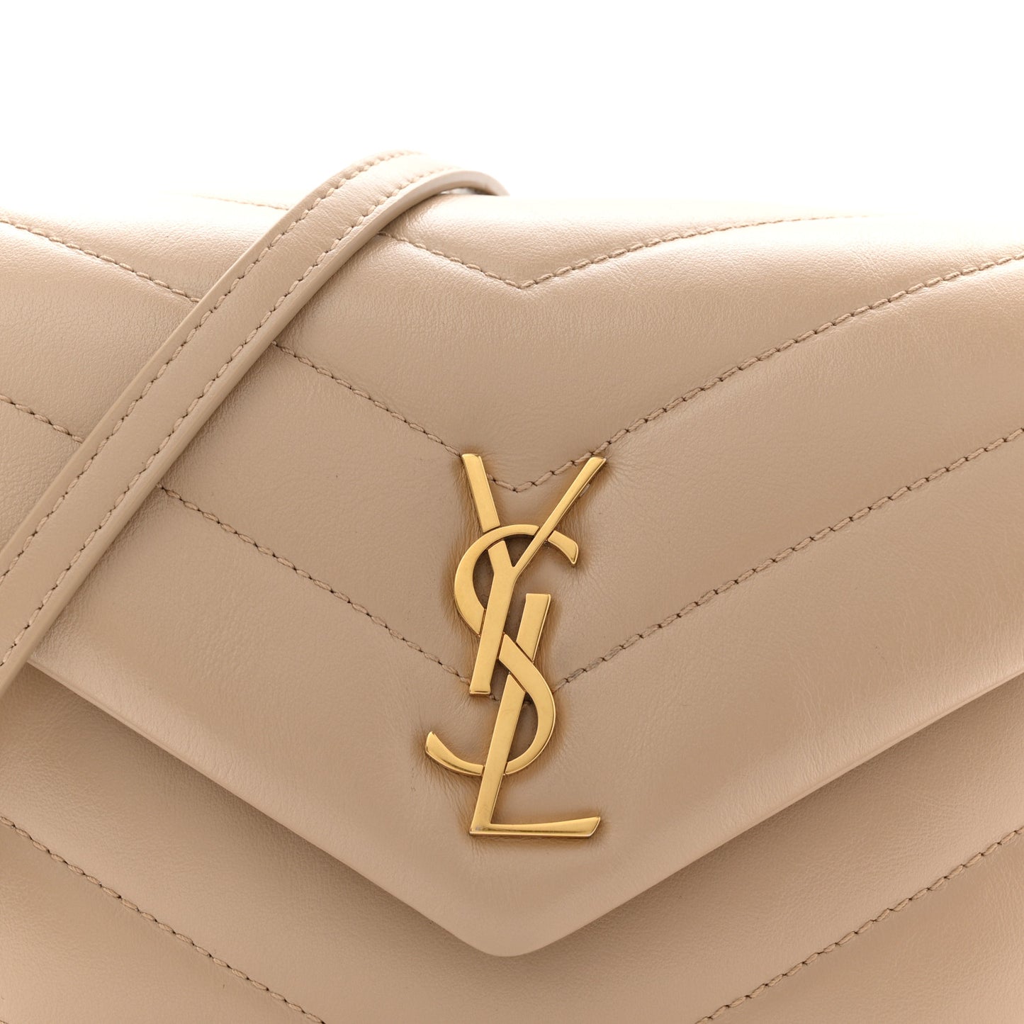 Calfskin Y Quilted Monogram Toy Loulou Crossbody Bag Dark Beige