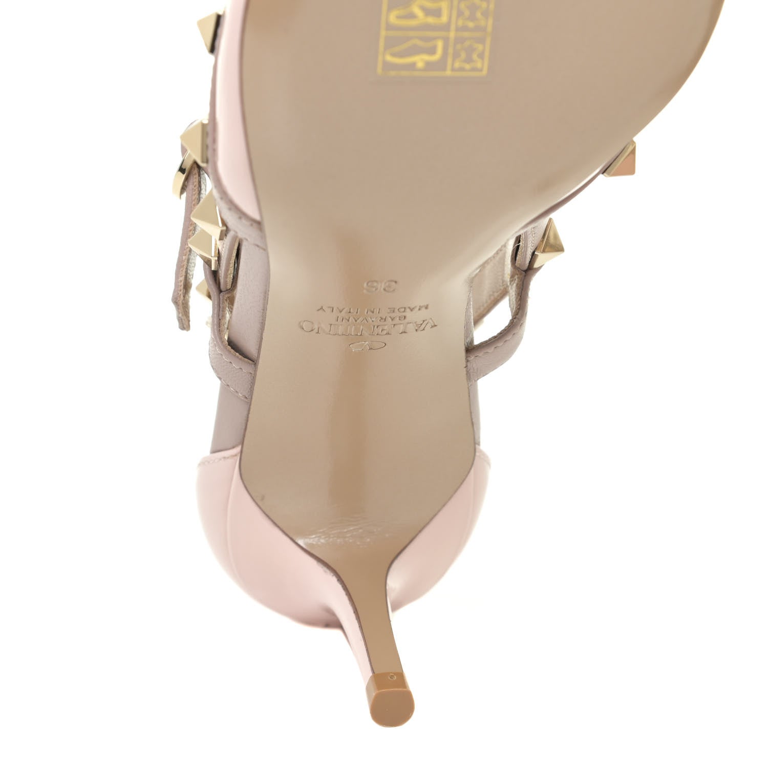 Valentino Garavani Patent Rockstud Cross Strap 65mm Pumps 36 Rose Quartz Poudre 9 of 13