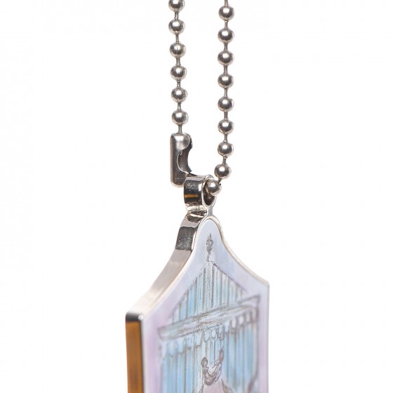 Enamel Circus Tent Bag Charm Pink Blue Silver