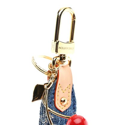 Louis Vuitton LV X TM Monogram Denim Cerise Dragonne Bag Charm Denim Blue 5 of 5