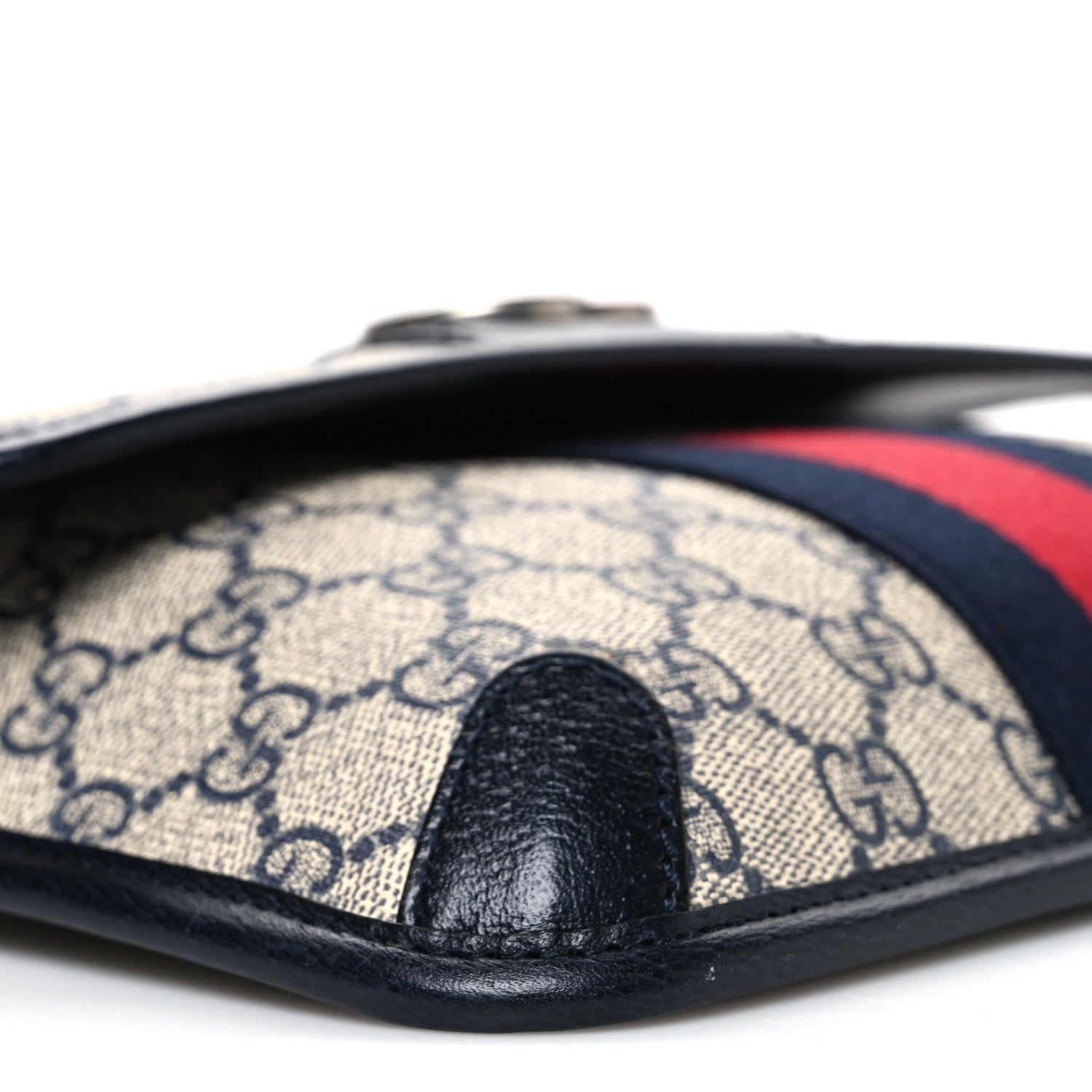 Gucci GG Supreme Monogram Web Small Ophidia Belt Bag 90 36 Beige Navy 8 of 9