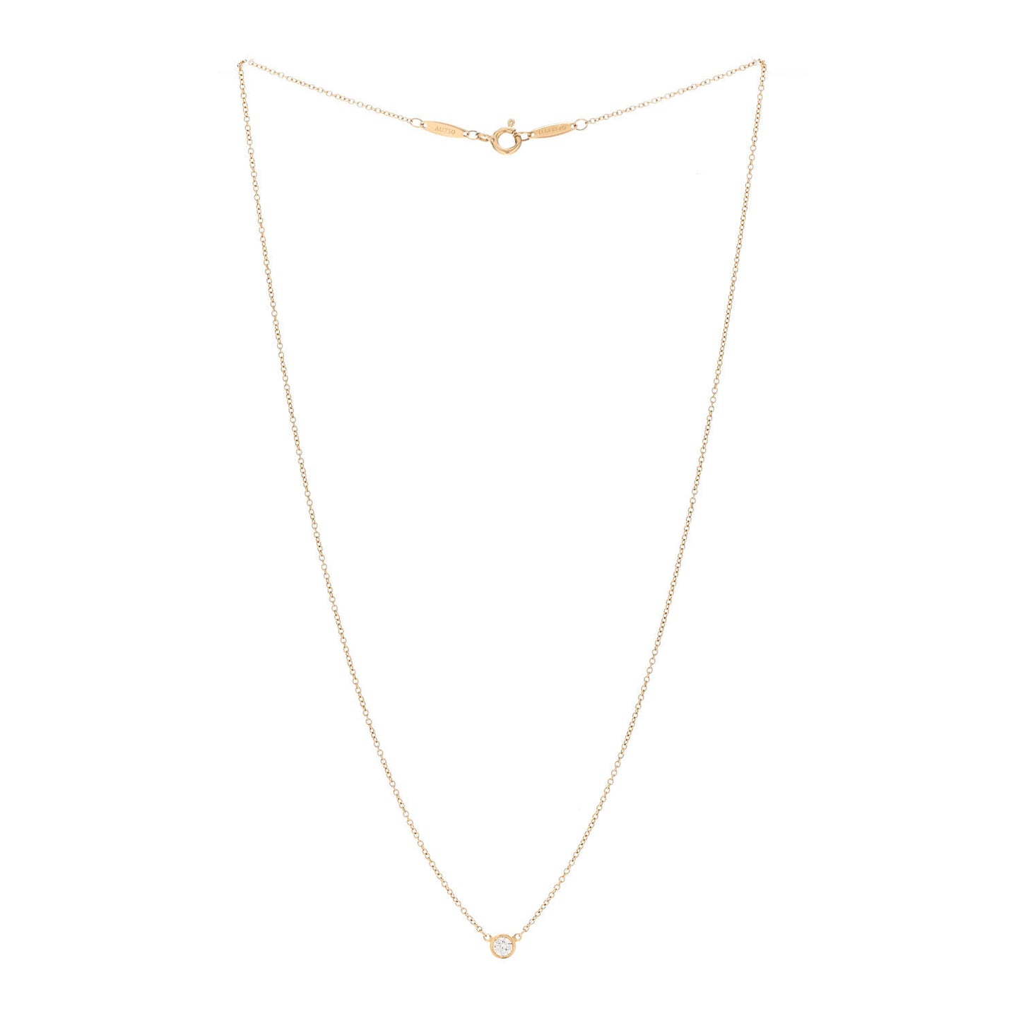 18K Yellow Gold Diamond .14ct Elsa Peretti Diamonds by the Yard Pendant Necklace