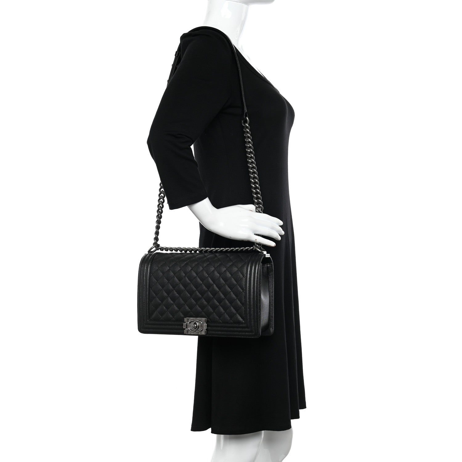 Chanel Caviar Quilted New Medium Boy Flap Black 2 of 11