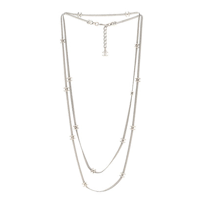 Chanel Metal CC Long Chain Necklace Silver 3 of 6