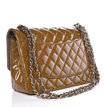 Chanel Patent Quilted Double Flap Light Brown 3 of 13