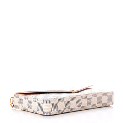 Louis Vuitton Damier Azur Pochette Felicie Chain Wallet Rose Ballerine 4 of 16