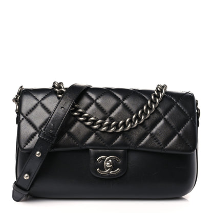 Chanel Calfskin Quilted Large Rock My Shoulder Flap Black 1 of 9