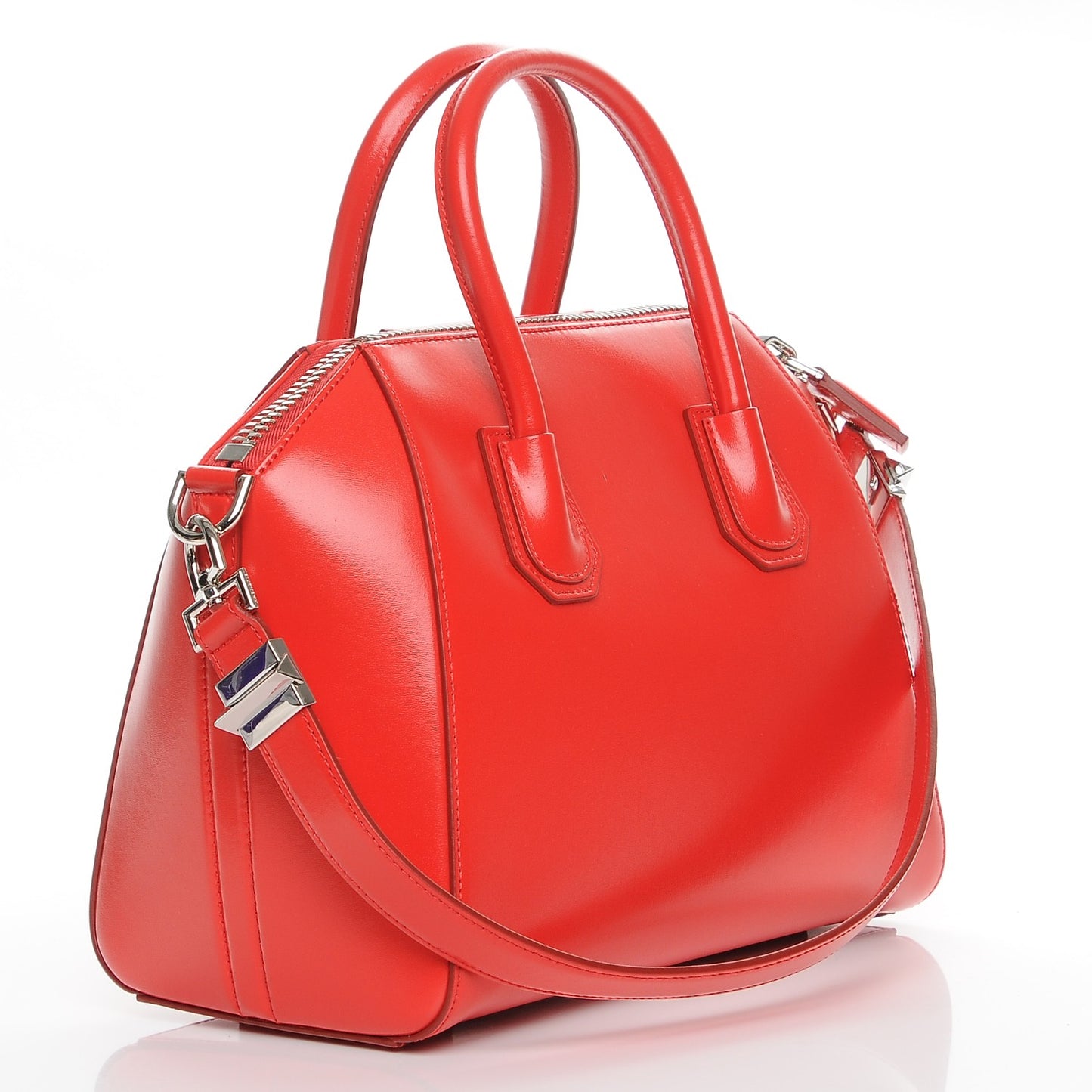 Shiny Lord Calfskin Small Antigona Medium Red