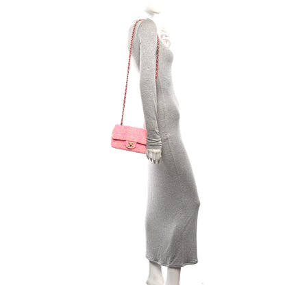 Chanel Tweed Quilted Mini Rectangular Flap Pink Orange White 2 of 10