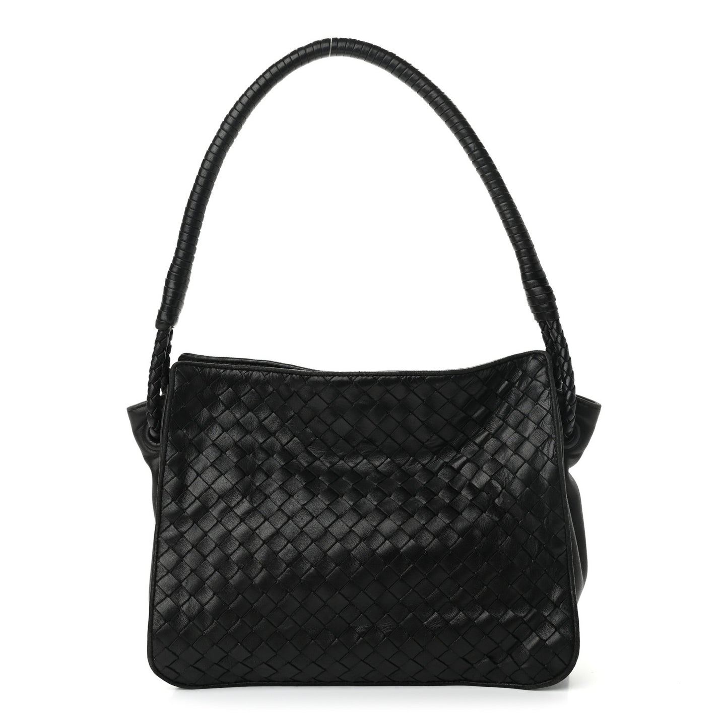 Nappa Intrecciato Shoulder Bag Black