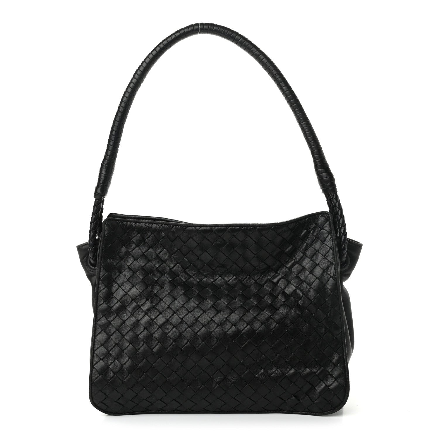 Bottega Veneta Nappa Intrecciato Shoulder Bag Black 1 of 8