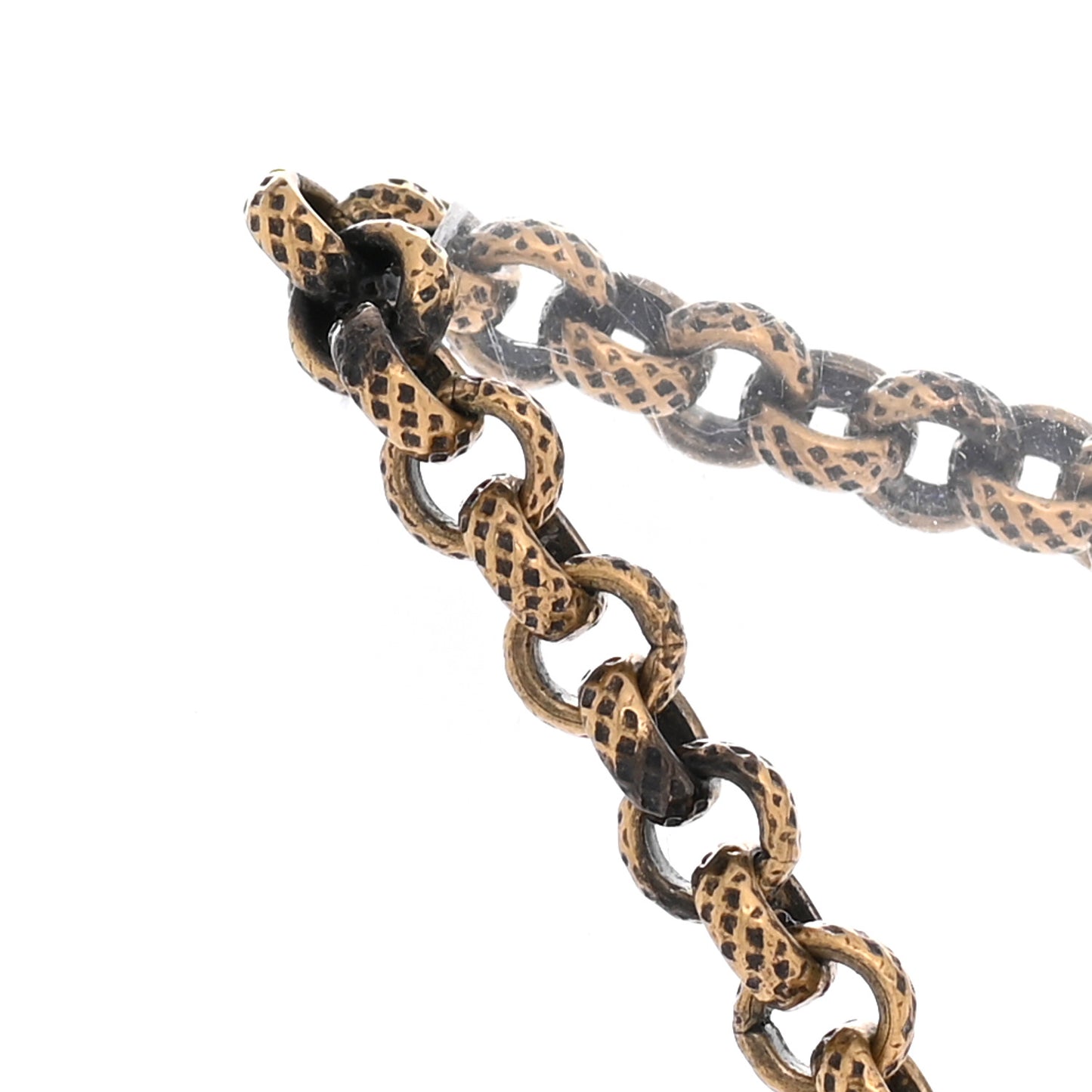 Crystal Embellished Double G Necklace Aged Gold