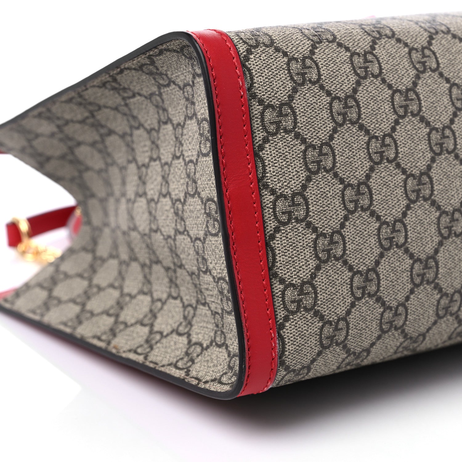 Gucci GG Supreme Monogram Medium Padlock Tote Hibiscus Red 8 of 10