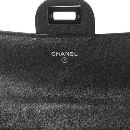 Chanel Sheepskin Chevron Quilted Reissue Large Gusset Flap Wallet So Black 6 of 9
