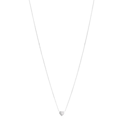 Gucci 18K White Gold Diamond Heart Pendant Necklace 1 of 5