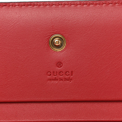Gucci GG Supreme Monogram Cherry Embellished Card Case Wallet Hibiscus Red 6 of 8