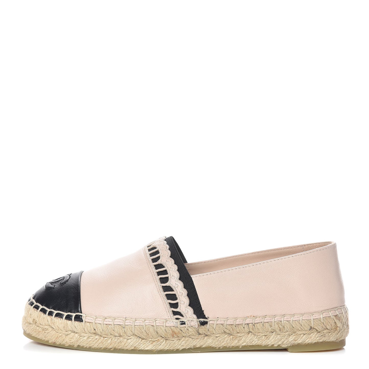 Lambskin CC Espadrilles 36 Beige Black