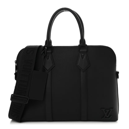 Louis Vuitton Calfskin Aerogram Takeoff Briefcase Black 1 of 11