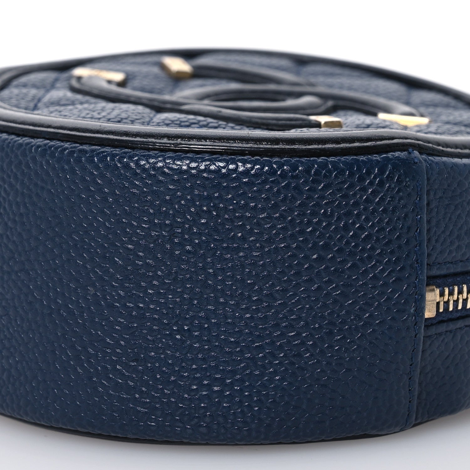 Chanel Caviar Quilted Round Filigree Crossbody Navy Black 10 of 10