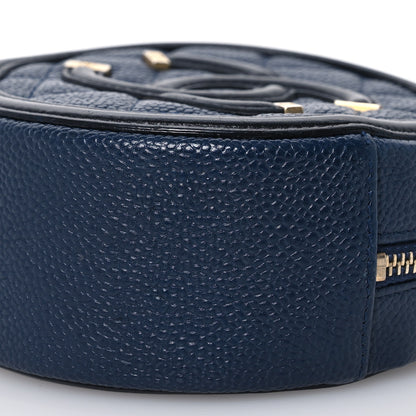 Chanel Caviar Quilted Round Filigree Crossbody Navy Black 10 of 10
