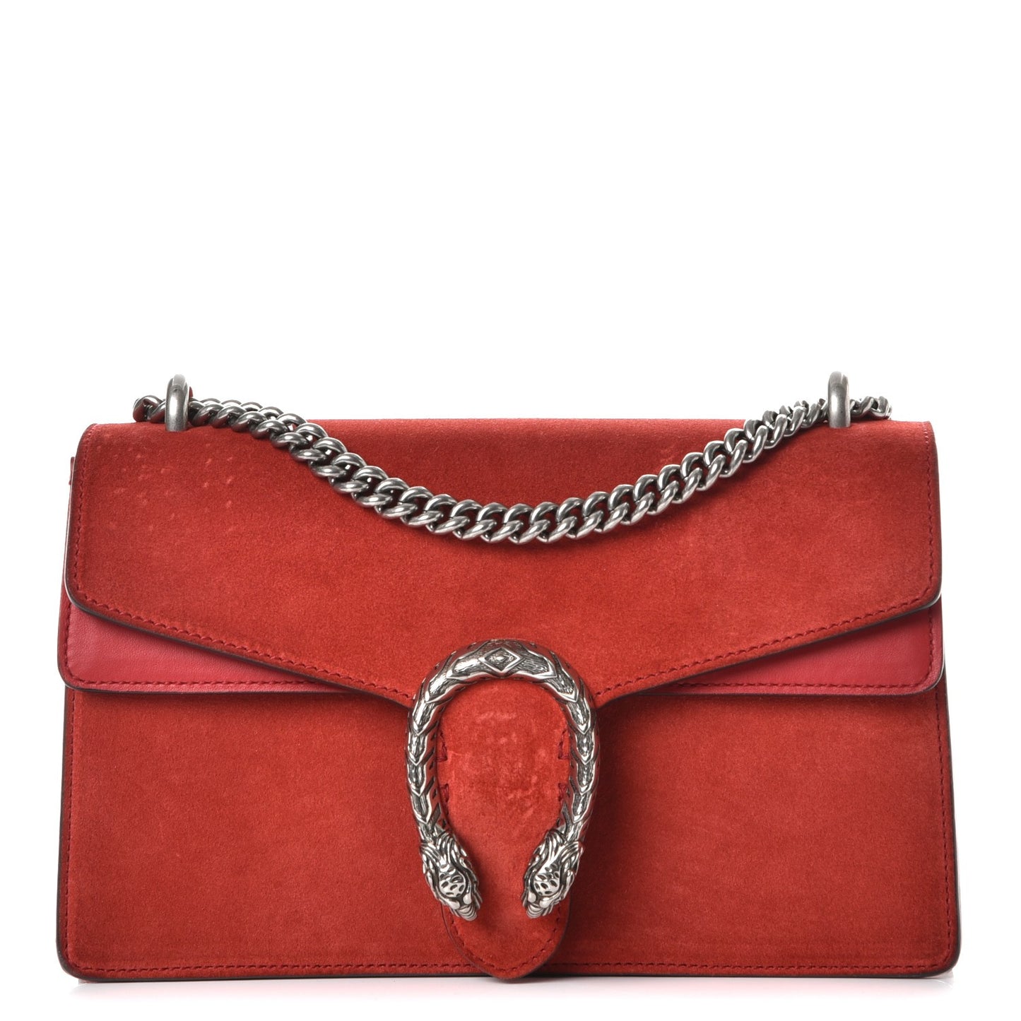 Suede Vitello Velvet Small Dionysus Shoulder Bag Vulcanic Red