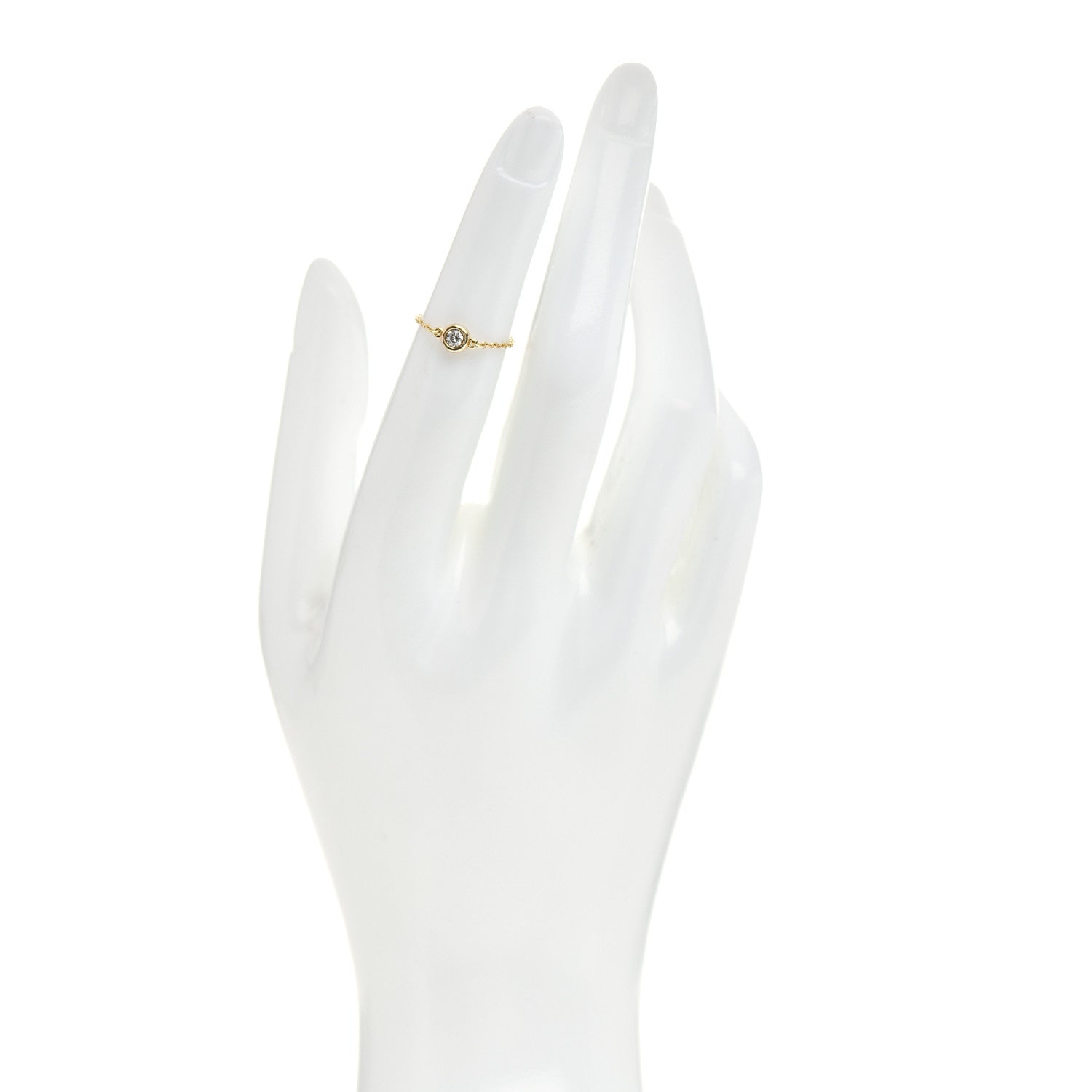 Tiffany 18K Yellow Gold Diamond .07ct Elsa Peretti Diamonds By The Yard Ring 47 4 2 of 4