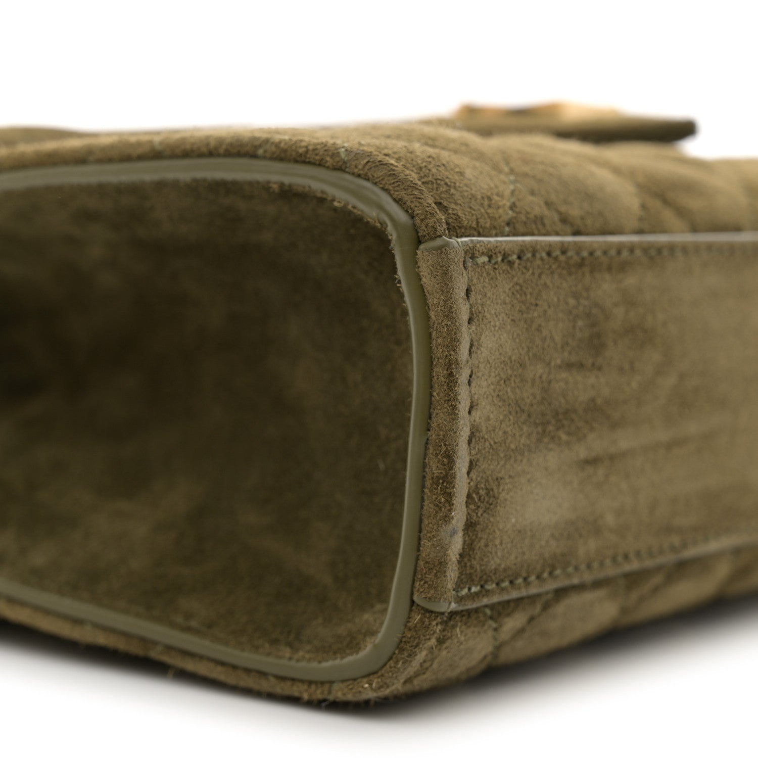 Saint Laurent Suede Mixed Matelasse Triquilt Medium Loden Green 9 of 10