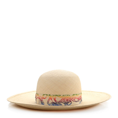 Hermes Straw Panama Brisa Brides De Gala Hat 58 Naturel Multicolore 1 of 8