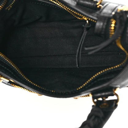 Balenciaga Chevre Gold Metallic Edge Hardware Mini City Black 5 of 11