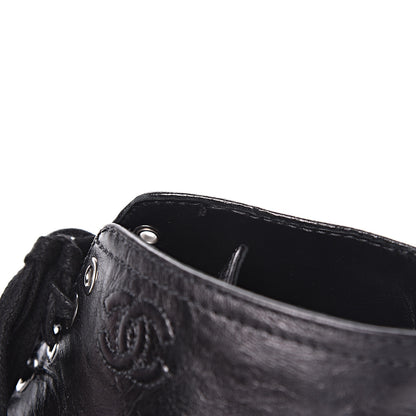 Chanel Metallic Calfskin CC Ankle Boots 40.5 Silver Black 11 of 16