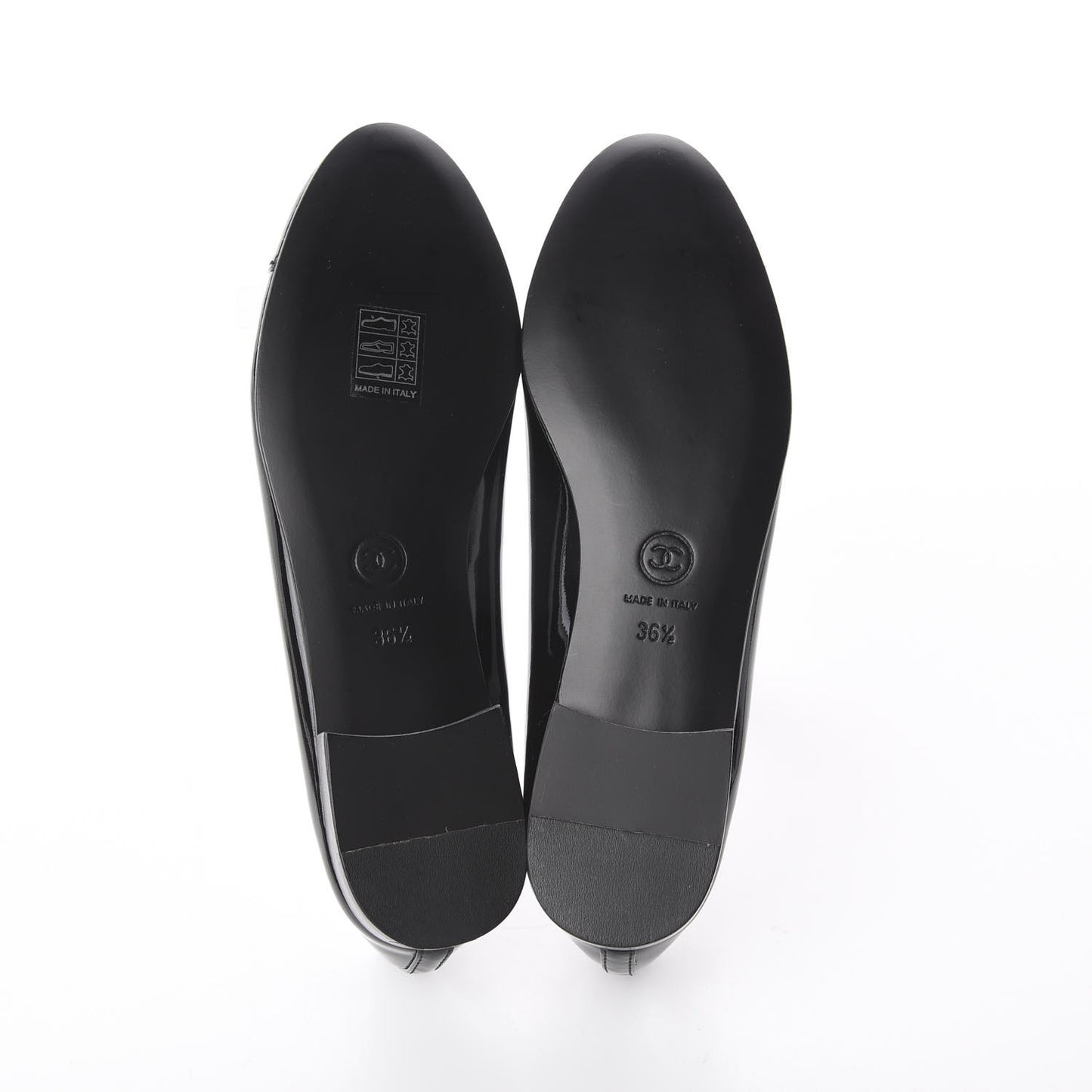 Patent CC Cap Toe Ballerina Flats 36.5 Black