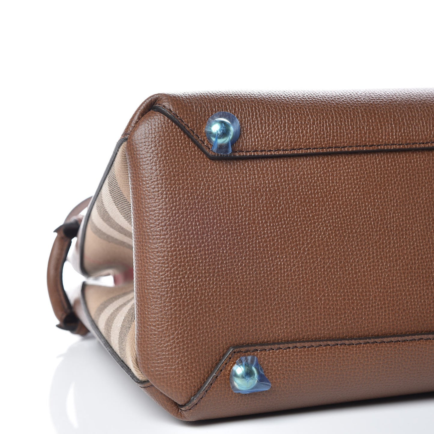 Grainy Calfskin House Check Medium Banner Tote Tan