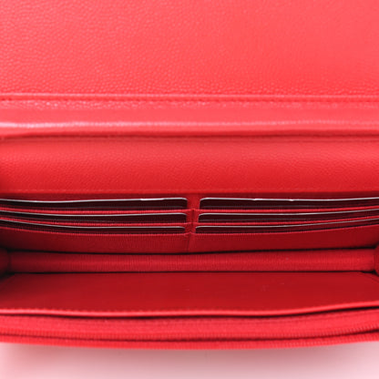 Chanel Caviar Quilted Wallet On Chain WOC Red 4 of 4