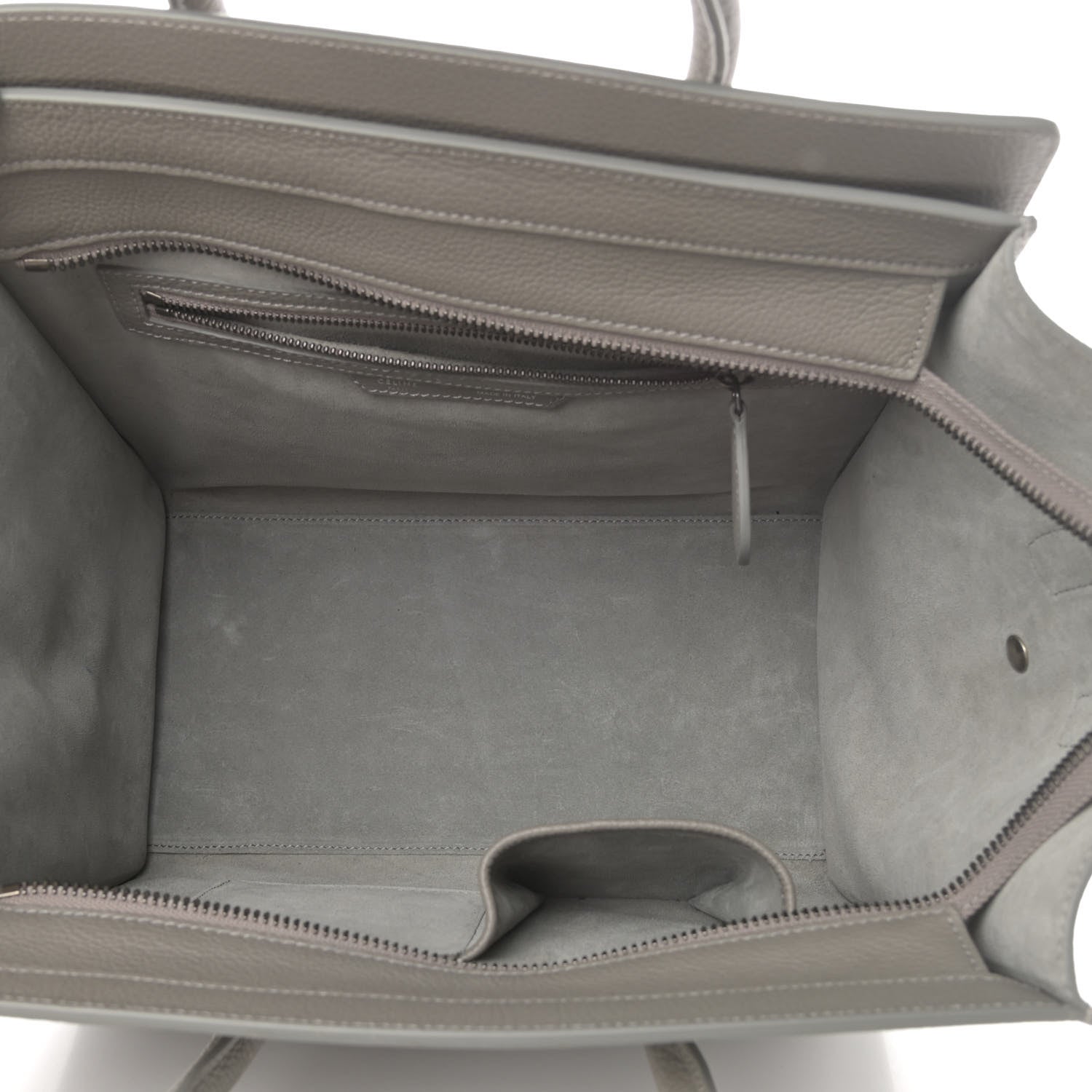 Celine Drummed Calfskin Mini Luggage Souris 4 of 4