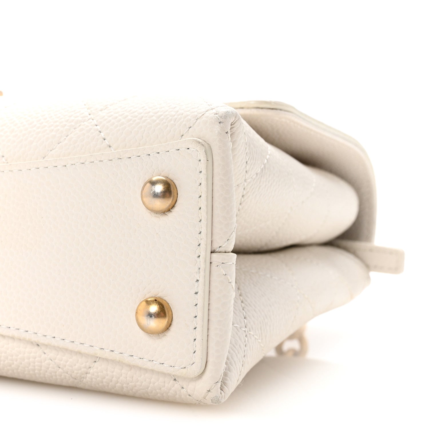 Chanel Grained Calfskin Small Stitched Flap White 10 of 11