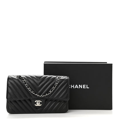 Chanel Caviar Chevron Quilted Medium Double Flap Black 11 of 11