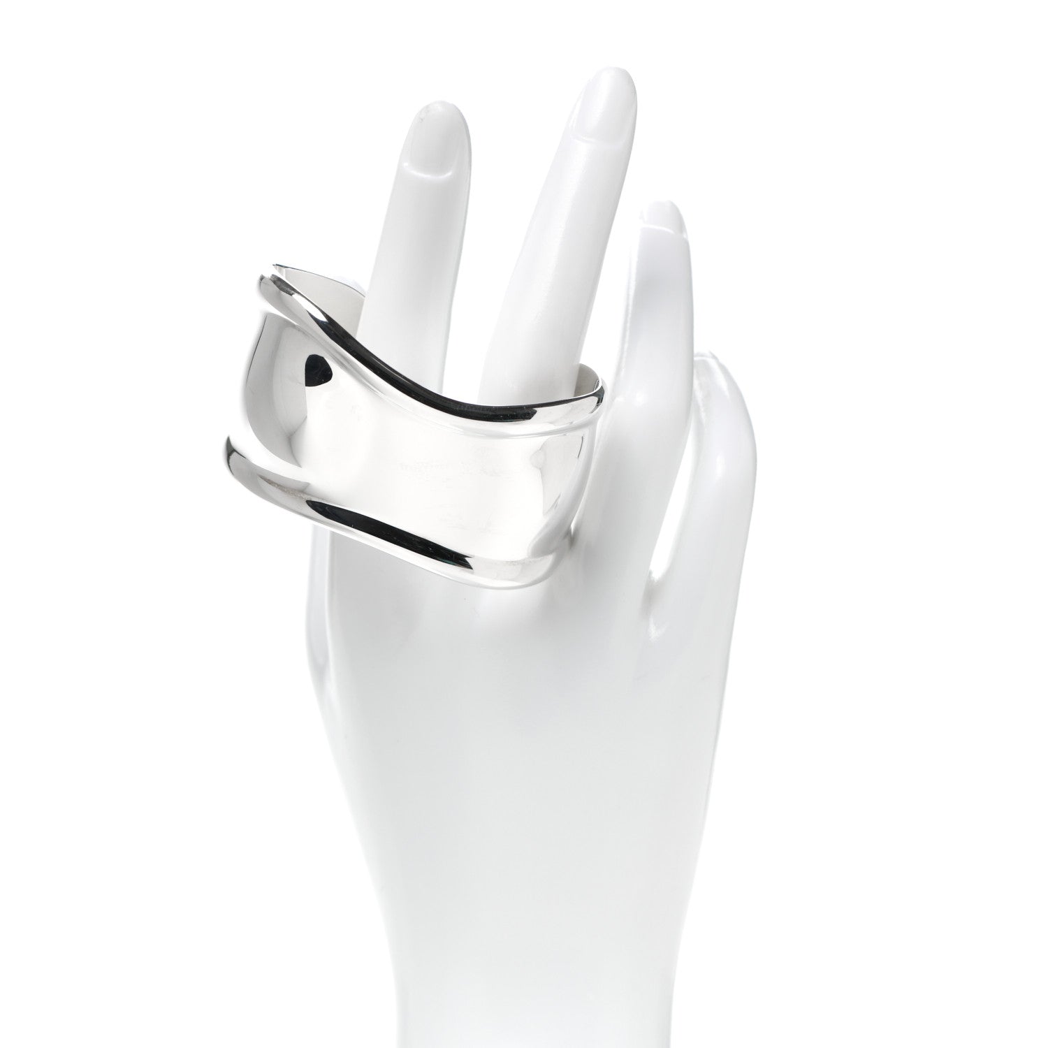 Tiffany Sterling Silver Elsa Peretti Medium Left Wrist Bone Cuff Bracelet 2 of 5