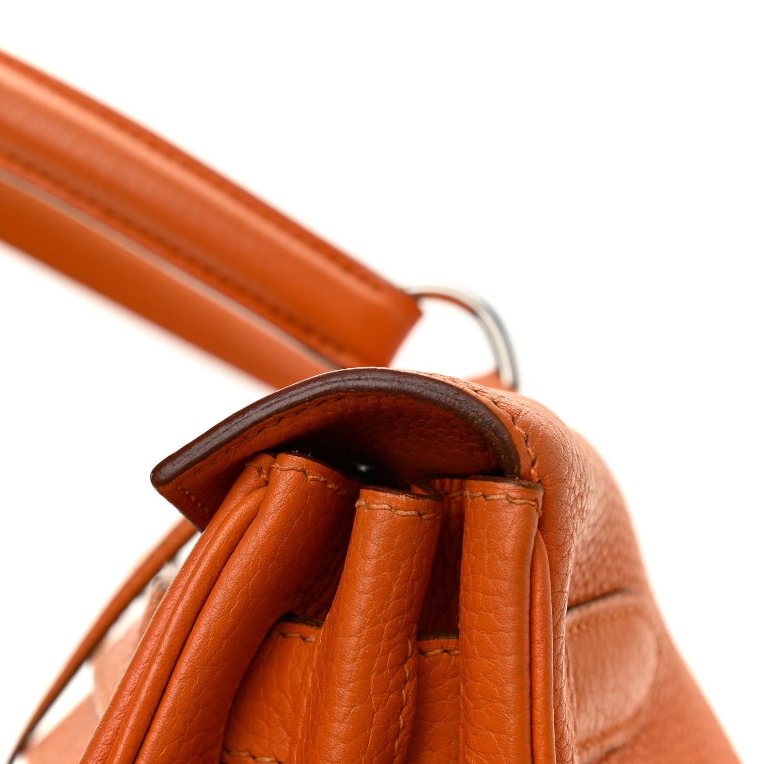 Hermes Taurillon Clemence Shoulder Kelly 40 Orange 11 of 13
