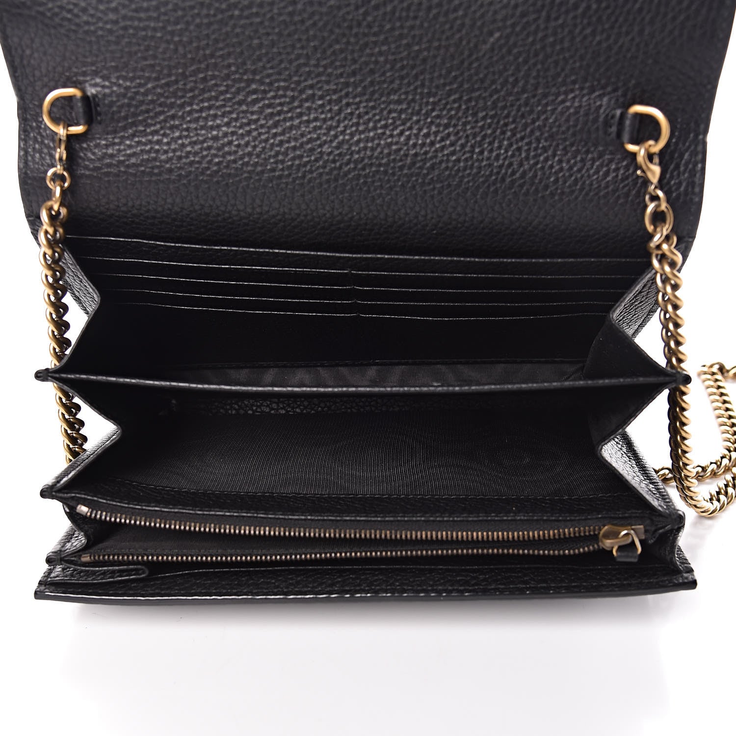 Gucci Calfskin GG Marmont Chain Wallet Black 5 of 11