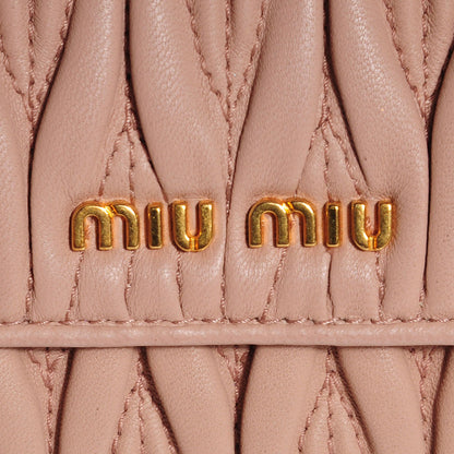 Miu Miu Nappa Matelasse Wallet On Chain Orchid 6 of 7
