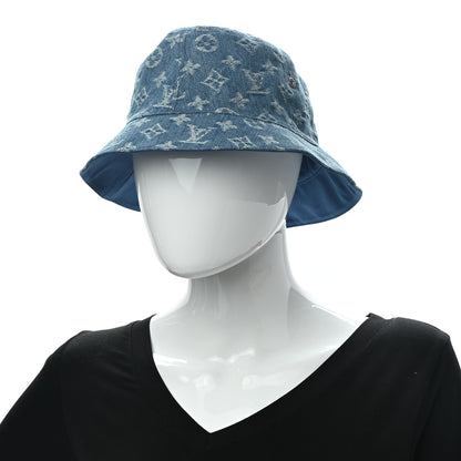 Louis Vuitton Monogram Denim Transformable Bob Bucket Hat 60 Blue 2 of 8