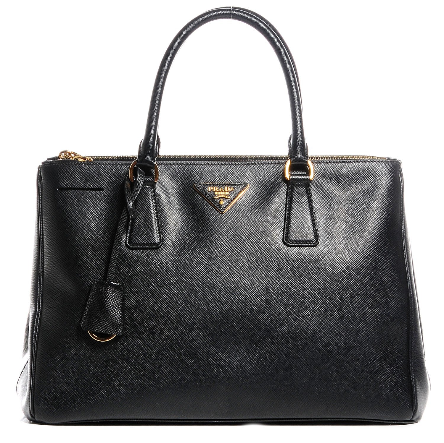 Prada Saffiano Lux Medium Double Zip Tote Nero Black 1 of 9
