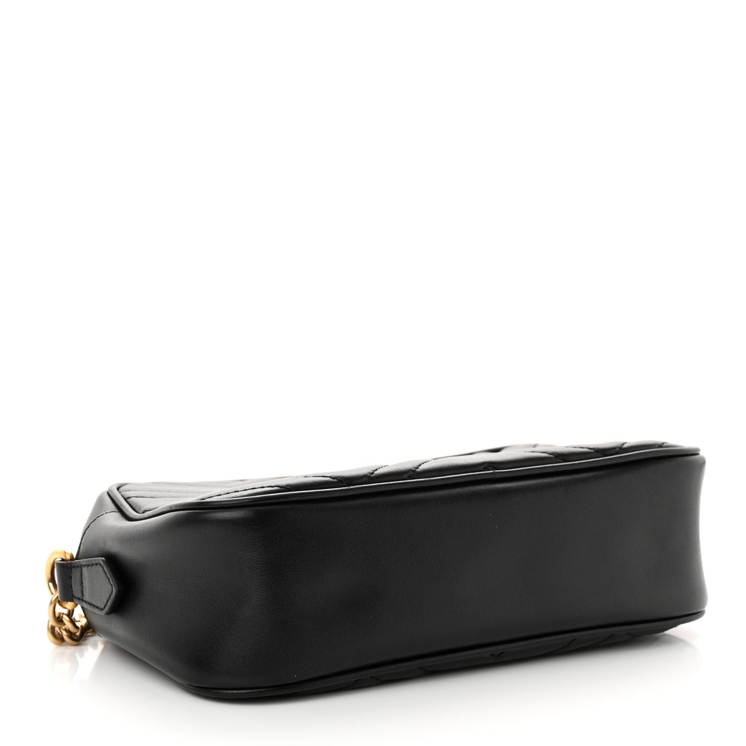 Gucci Calfskin Matelasse Small GG Marmont Chain Shoulder Bag Black 4 of 13