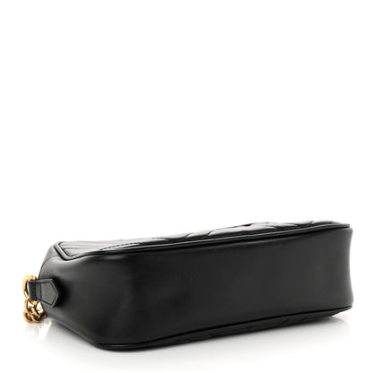 Gucci Calfskin Matelasse Small GG Marmont Chain Shoulder Bag Black 4 of 13