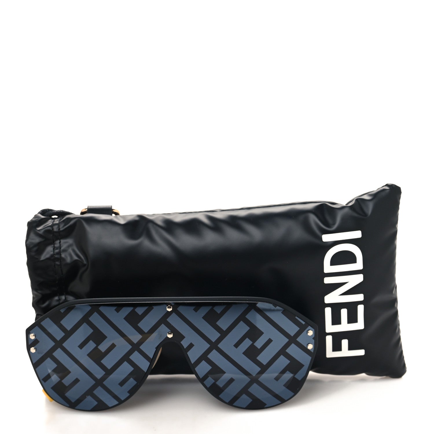 Fendi Rubber FF Fabulous Shield Sunglasses FF M0039/G/S Black 7 of 7