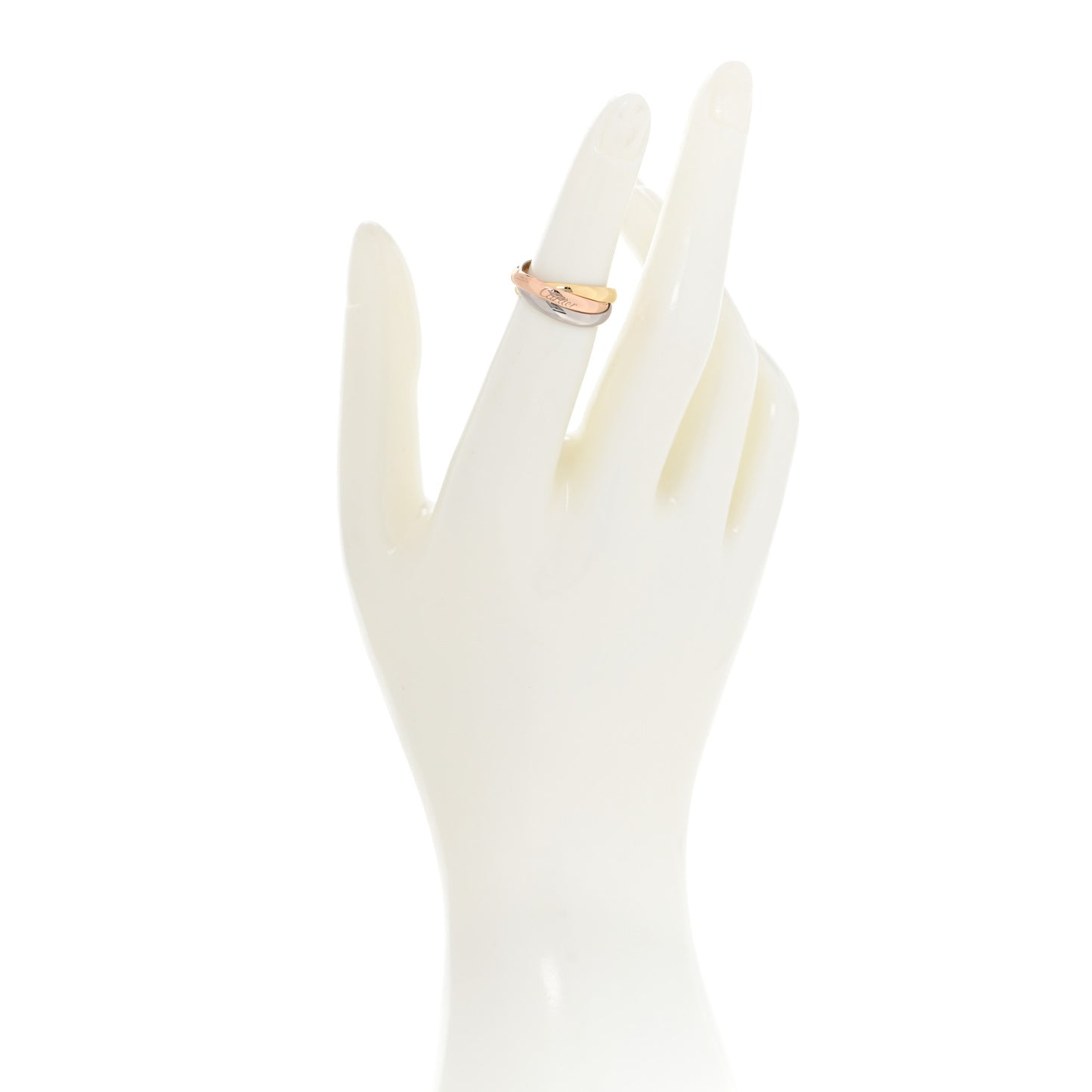 18K Pink Yellow White Gold Small Trinity Ring 50 5.25